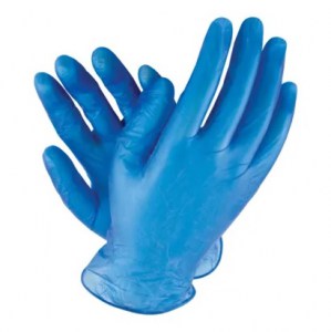 Перчатки виниловые синие размер L 100шт
